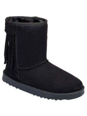 Via Pinky Women's 6 Bootie Fringe Furry Vegan Shearling Suede Women's Boots NEW
